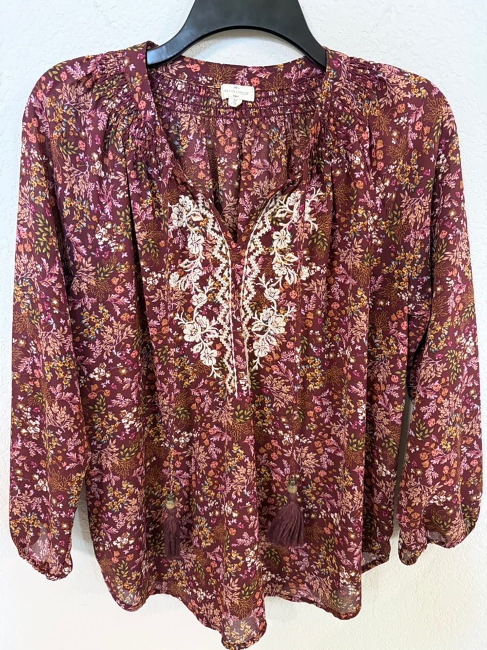 Mason & Belle Floral Embroidered Blouse